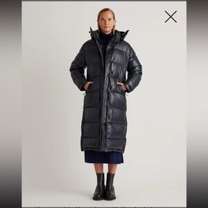 Quince Long Puffer Coat in Black